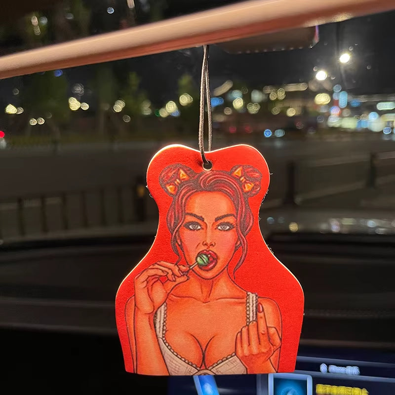 Car Aromatherapy Perfume Air Freshener Japanese Cartoon Anime Rearview Mirror Fragrance Pendant Air Outlet to Seduce Girls
