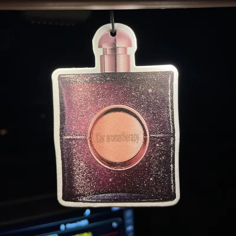 Purple Perfume Bottle Glass Car-Mounted Aromatherapy Car Perfume Perfume Long-Lasting Fragrance Pendant Piece Out of the Mouth F