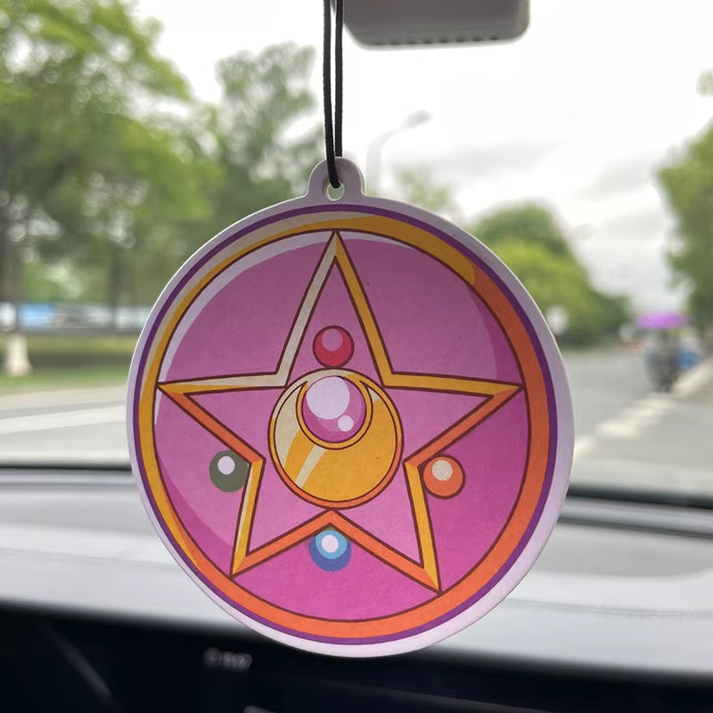 Car Aromatherapy Perfume Air Freshener Japanese Cartoon Animation Rearview Mirror Fragrance Pendant Toilet Air Outlet Five-Point