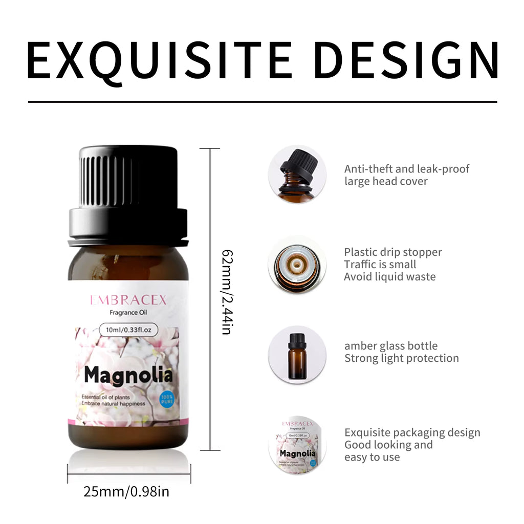 10Ml Magnolia Essential Oil Magnolia Perfume Essential Oils Skincare Candle Natural Flavors Air Freshen Long Lasting Scent Gifts