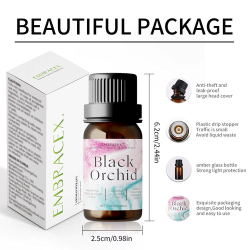 10Ml Black Orchid Essential Oil Women'S Essential Oils Perfume Oils Massage Oils DIY Candle/Soap Skincare Haircare Holiday Gifts