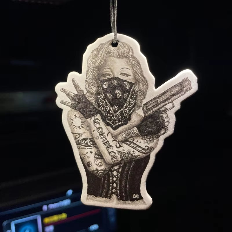 Dark Tattooed Witch Beauty Car Aromatherapy Car Perfume Perfume Long-Lasting Stay Fragrance Pendant Out of the Wind Mouth Sachet