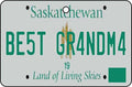 Saskatchewan - Best Grandma License Plate Car Air Freshener (Fun Birthday/Xmas Christmas Stocking Filler/Secret Santa/Novelty Scented Gift)