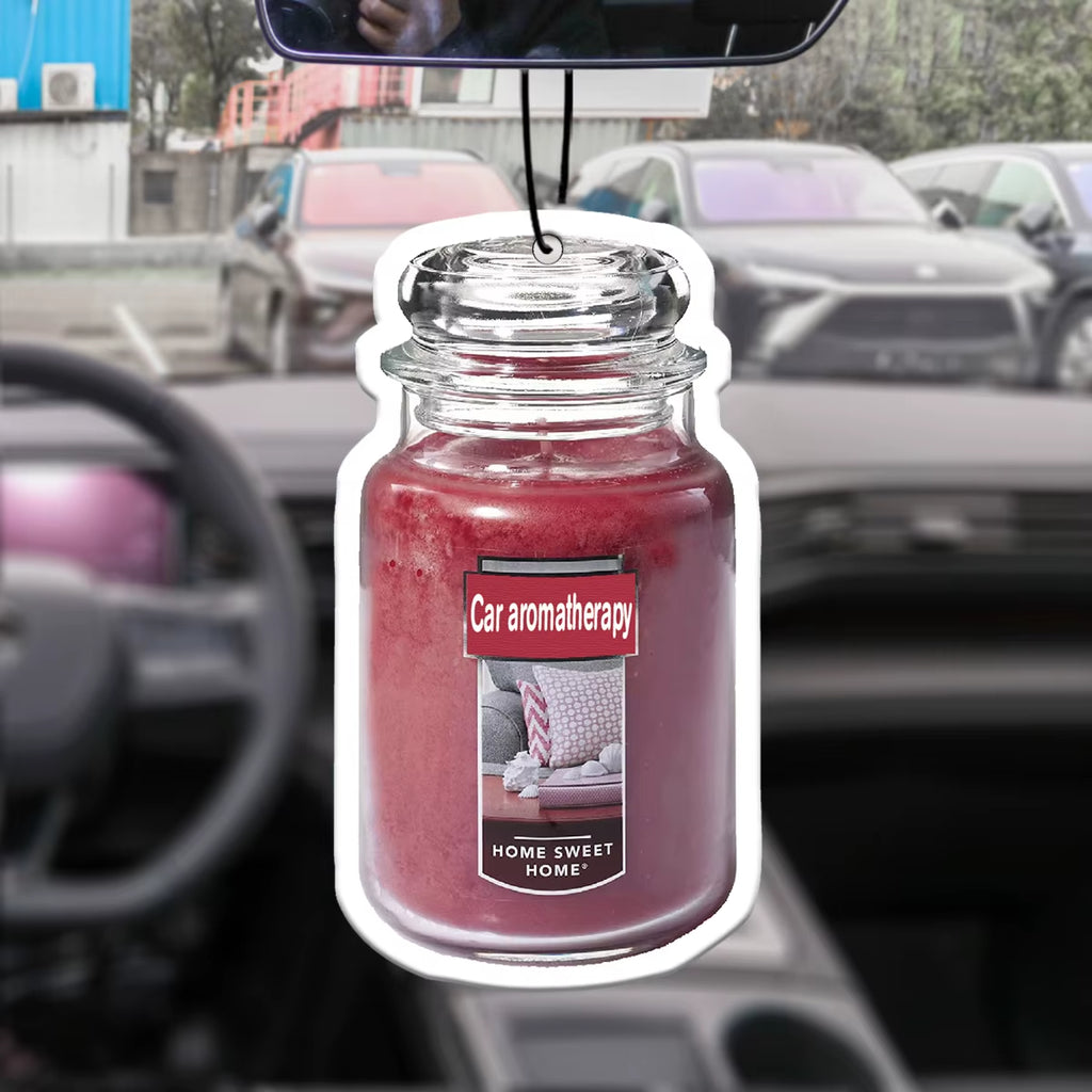 Pink Fragrance Glass Bottle Car-Mounted Aromatherapy Car Perfume Perfume Long-Lasting Fragrance Pendant Out of the Mouth Bag