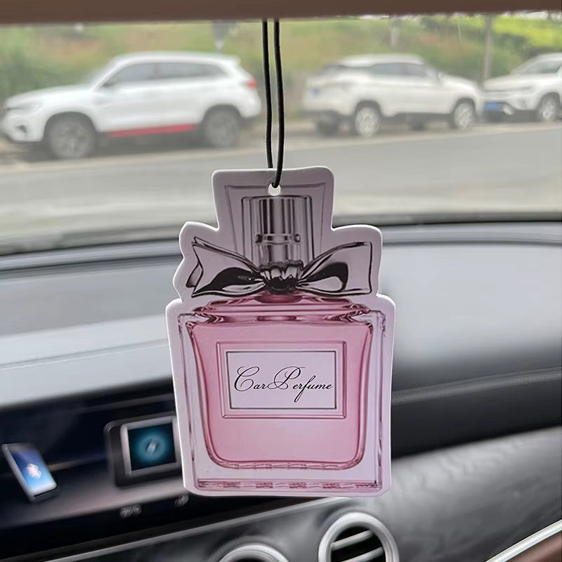 Car Aromatherapy Perfume Air Freshener Japanese Cartoon Anime Rearview Mirror Fragrance Pendant Toilet Air Outlet Pink Bottle
