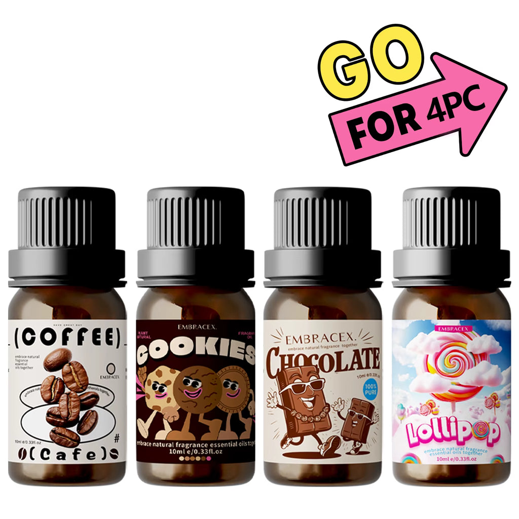 4PC 10Ml Essential Oils Vanilla Milk Chocolate Coffee Cookies Cakes Lollipop Taro Coconut Caramel Pudding Cotton Candy Bubble Gu