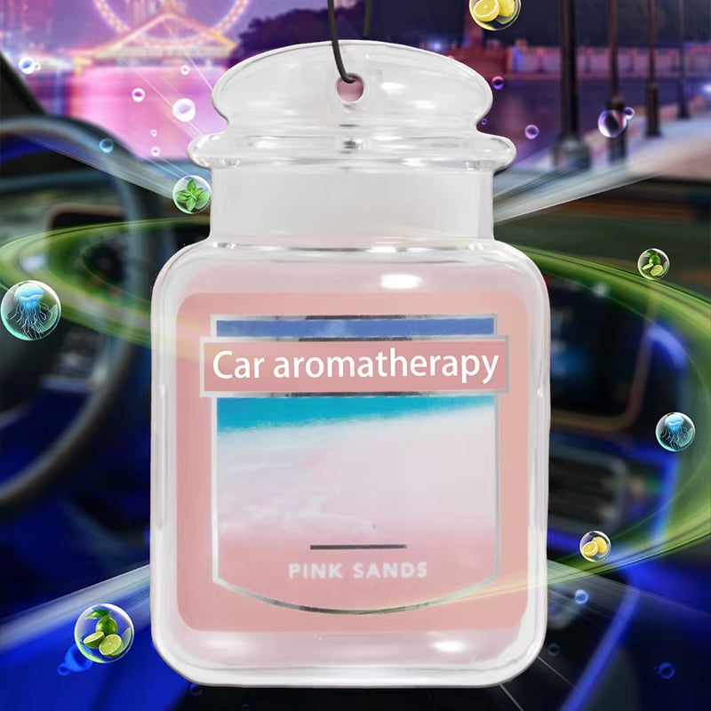 Car Aromatherapy Perfume Air Freshener Japanese Cartoon Animation Rearview Mirror Fragrance Pendant Toilet Air Vent Pink Beach