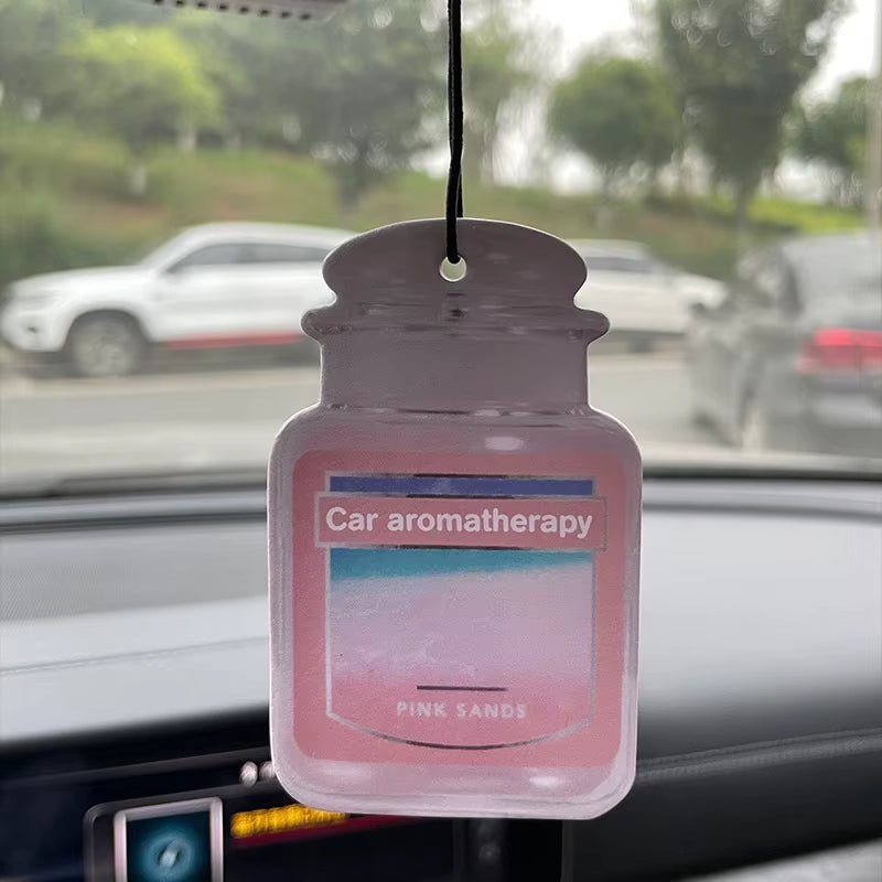 Car Aromatherapy Perfume Air Freshener Japanese Cartoon Animation Rearview Mirror Fragrance Pendant Toilet Air Vent Pink Beach